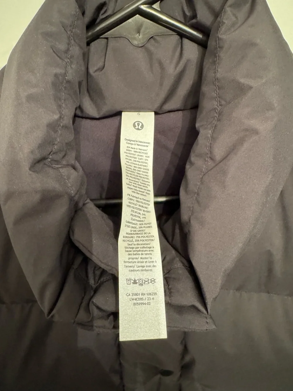 Lululemon Puff Super-Cropped Jacket  without hood size 6 - Picture 4 of 5